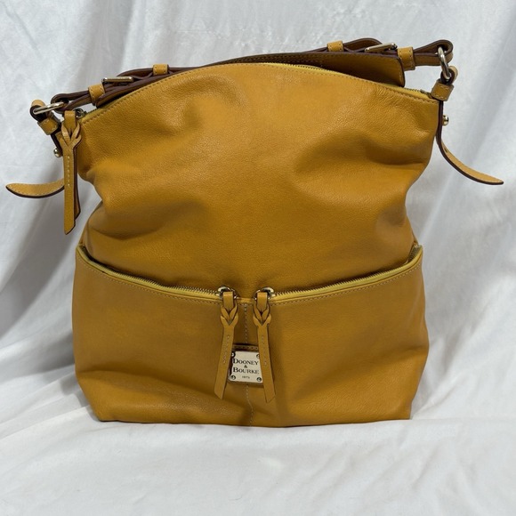 Dooney & Bourke Women's Dillen Large Mustard Yellow Hobo Bag - Picture 1 of 16